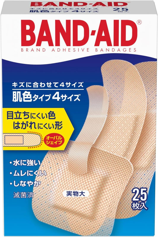 BAND-AID (BAND-AID) EMERGENCY ADHESIVE PLASTER Skin color type <Size 4> 25 sheets (S9 sheets, W2 sheets, P2 sheets, Jr12 sheets)