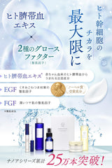 [Japanese Moisturizing] (Nanoa) NANOA Emulsion Human Stem Cell Milk Cream EGF Aging Care Exosome Ceramide Vitamin C Derivative Additive-Free Made in Japan… (1 piece)