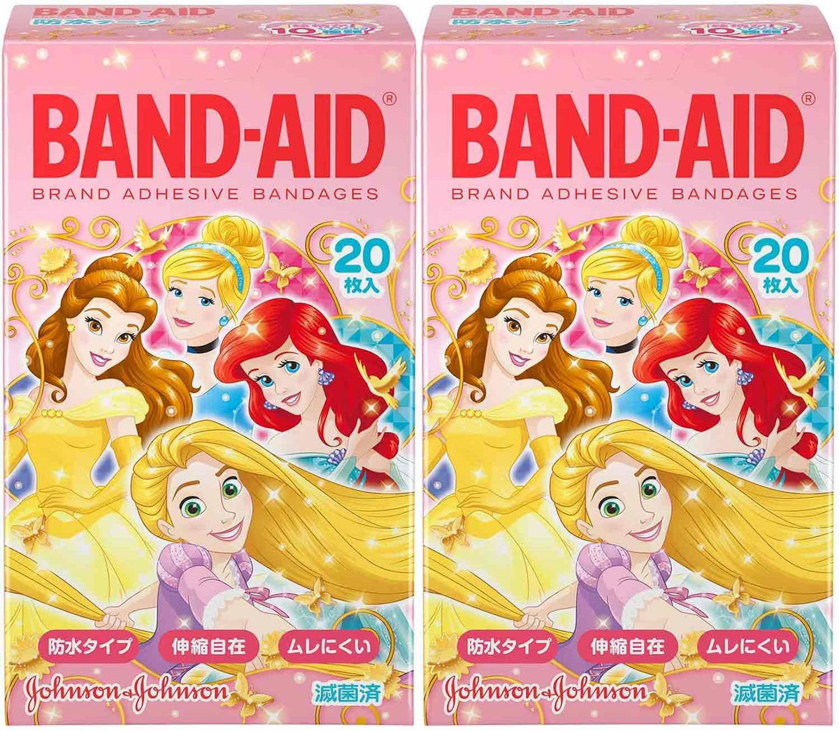 BAND-AID First Aid Bandage, Disney Princess, 20 Sheets x 2 Packs