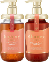 [Japanese Shampoo and Conditioner] Winnie the Pooh Limited Design 2023 And Honey Creamy EX Damage Repair Limited Pair Set Shampoo/Treatment/4step Travel Kit Damage Care