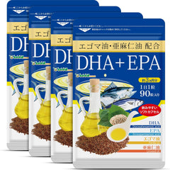 [Japanese Sports Supplements] Seed Combs Flaxseed Oil, Perilla Oil DHA+EPA Supplement, Approximately 3 Months Supply, 90 Tablets, Blue Fish
