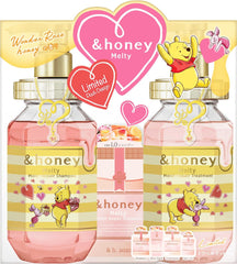 [Japanese Shampoo and Conditioner] Winnie the Pooh Limited Design 2023 And Honey Creamy EX Damage Repair Limited Pair Set Shampoo/Treatment/4step Travel Kit Damage Care