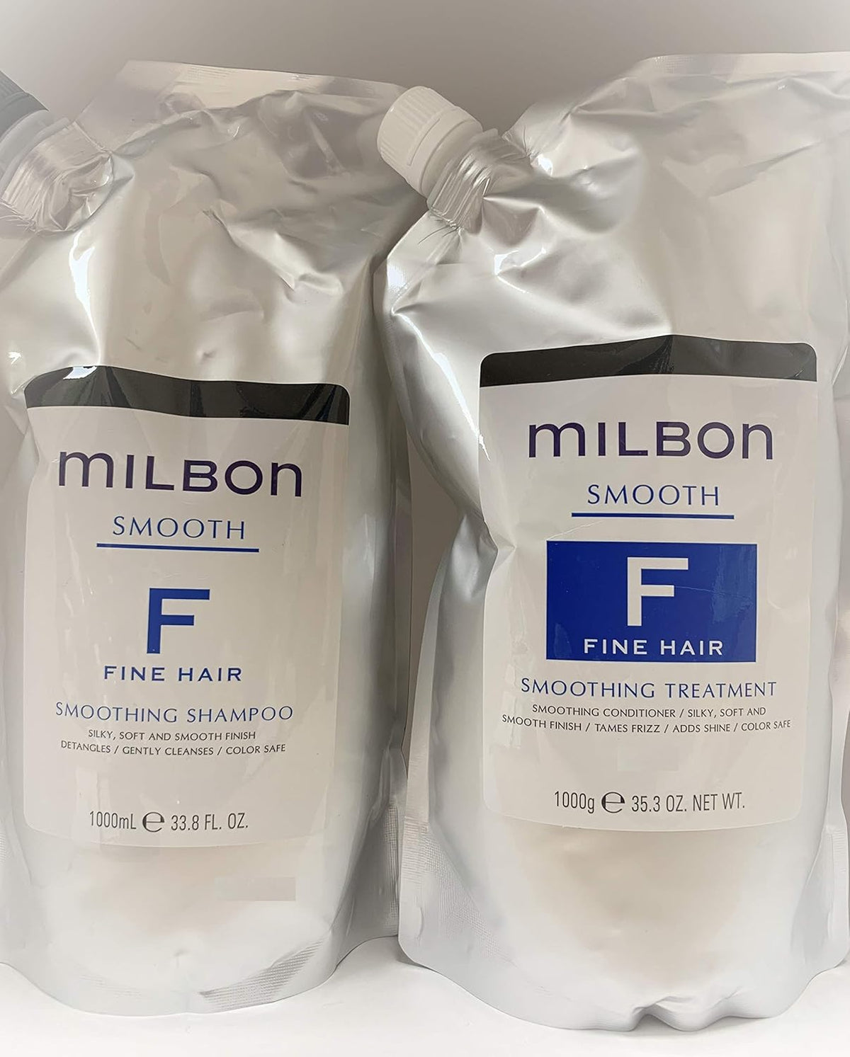 Milbon Smoothing Fine Hair Shampoo and Treatment 33.8 fl oz (1,000 ml) Each