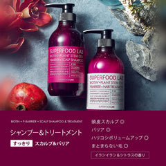 [Japanese Shampoo and Conditioner] 95% naturally derived ingredients SUPERFOOD LAB UV Rays P Barrier Refreshing Shampoo   Treatment Body Set (480ml   480g) SUPERFOOD LAB Non-silicon Non-paraben Biotin Moisturizing Additive-free Pollen SFL