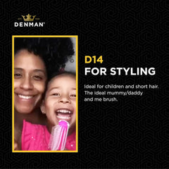 Denman Curly Hair Brush D14 (Black) 5 Row Styling Brush for Detangling, Separating, Shaping and Defining Curls, Fringes