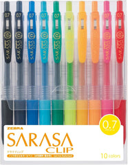 Zebra gel ballpoint pen Sarasa clip 0.7 10 colors JJB15-10CA