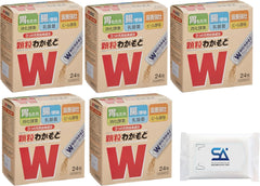 Set of 5 24 packages of granulated wakamoto with original wet tissue Designated quasi-drugs (s5)