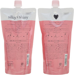 Milbon Jemil French shampoo Heart H 400ml + Treatment Silky Shiny 400g refill set