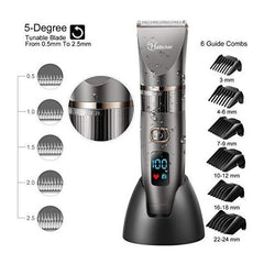 HATTEKER Electric Hair Trimmer, Barrikan, Hair Cutter, Cordless, Rechargeable, Washable, LED, Hair Clipper, Beard Trimmer, Line Trimmer, 3-in-1 Grooming Set, Men's, Children, Home, Business