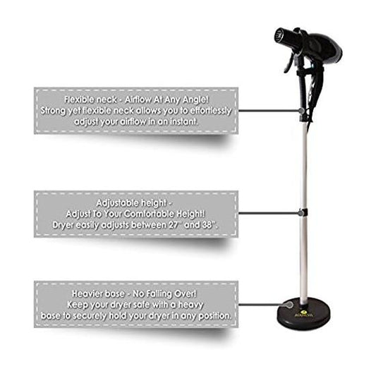 SATiNU Newest Modified Hair Dryer Stand Hair Dryer Holder Removable Length Adjustable (A Hair Dryer Stand)