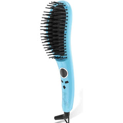 Hair Iron, Straightening Brush, Heat Brush, Brush Iron, Prevents Burns, Negative Ions, Suppresses Hair, Overseas Compatible, Rapid Heating Up to 666F (230C) (Blue)