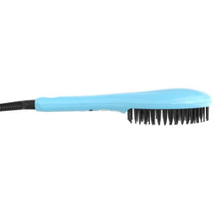 Hair Iron, Straightening Brush, Heat Brush, Brush Iron, Prevents Burns, Negative Ions, Suppresses Hair, Overseas Compatible, Rapid Heating Up to 666F (230C) (Blue)