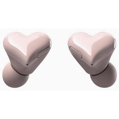 electro japan Heart Earphones, Bluetooth Cute, Earphones, Heart Wireless Earphones, Red, Red buds (pink3)