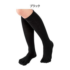 Nursery 9000024A Women's 5-Toe Compression High Socks, Medical Office, 23-25, Black (5 Pairs)