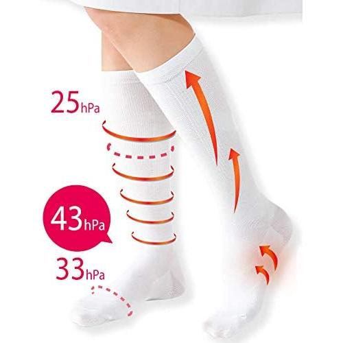 Nursery Nurse Arch Support Compression Socks Medical Office Women's 23-25 White (5 Pairs) 9000886A