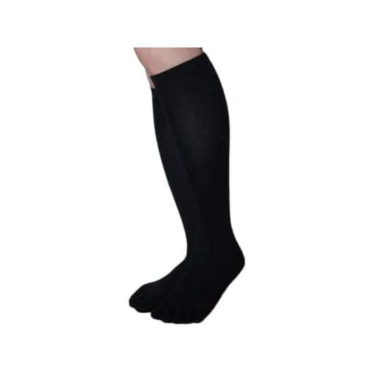 5 Finger High Socks, Compression Socks, Clean Legs Socks, Graduated Compression, 9.1 - 9.8 inches (23 - 25 cm), Black