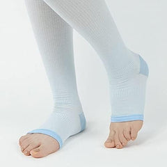 RIZAP Compression Socks, Cool Type, For Summer, Room Socks, Over Knee Length, Made in Japan, BU-Blue