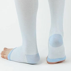 RIZAP Compression Socks, Cool Type, For Summer, Room Socks, Over Knee Length, Made in Japan, BU-Blue