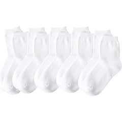 Nursery 9000503A Nurse Socks, Value Set of 5, Crew Length, School Socks, Women's, Size 23-25, White (5 Pairs)