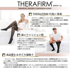 Promotes Blood Flow in Lower Leg Veins, Open Toe (Open Toe), Medical Elastic Stockings, Above Knee Length, Therafarm, 0.8 - 1.2 inches (20 - 30 mm) Hg Stockings, Thin (Unisex) (L, Black (Black))