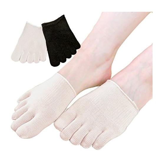 Silk Five Toe Half Socks, Made in Japan, Warm, Pregnant, Cold Protection, Inner Socks, Set of 3 Pairs (Beige 3 Pairs)