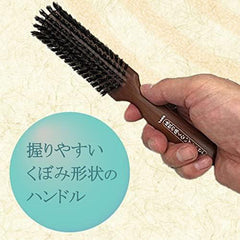 Beth VESS JI13 Made in Japan Long-established Commercial Manufacturer 100% Natural Pig Hair Made by Hairdressers Brush That Does Not Pain Outlet (6 Lines)