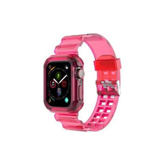 Apple Watch Band Cover Integrated Band Strap Transparent Clear Women Men Clear Watch Replacement SE 1 2 3 4 5 6 7 Integrated Band