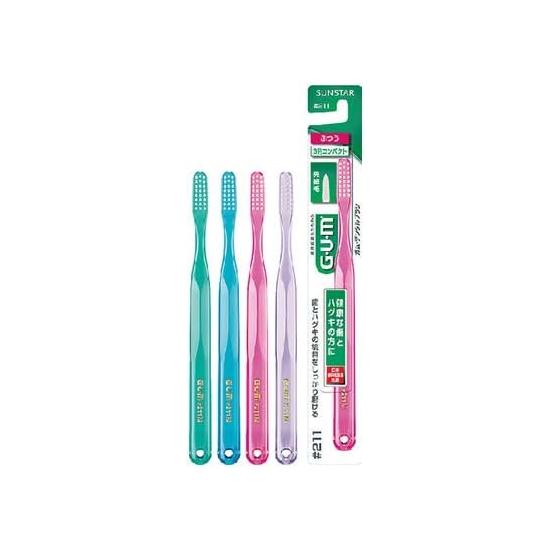 GUM Dental Brush #211 3 Rows Compact Head Regular x 6pcs