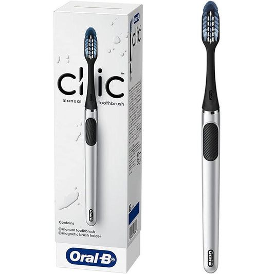 Oral B ClicFIT Click Fit Chrome Black Toothbrush Body