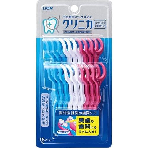 Set of 3 + Plastic Bags Clinica Advantage Floss Y-Shaped Type, Pack of 18 x 3 Sets