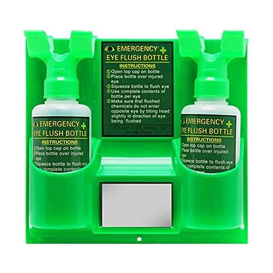 CGOLDENWALL Double Eye Wash Bolt, Emergency Eyecute, 16.9 fl oz (500 ml), Polyethylene, Mirror Included, Wall-mounted, Portable, Laboratories, Factories, Hospitals