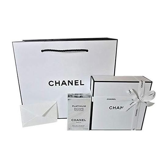 Chanel Egoiste Platinum EDT SP, 1.7 fl oz (50 ml) (Genuine Domestic Product) Gift Box, Present, Ribbon Wrapped, Shopper Included