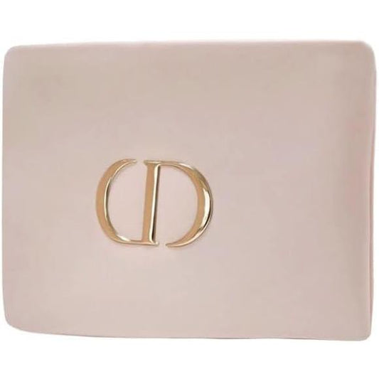 Dior Beauty Pouch, Cosmetic Pouch, Cute, Small Item, Beige, Gold, Slim, Thin, Compact, Logo, Commuting to Work or School Commute, School, Cosmetic, Soft, Present, Return, Gift, Brand, Christmas, White Day, white