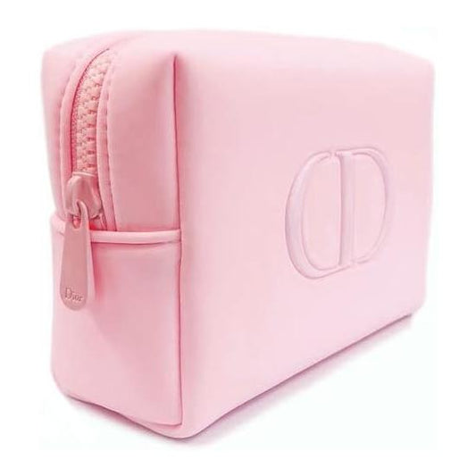 Dior Pouch, Cosmetic Pouch, Cute, Trinket Case, Logo, Peach, Pink, Logo, Smooth, Square, Makeup, Cosmetics, Pink