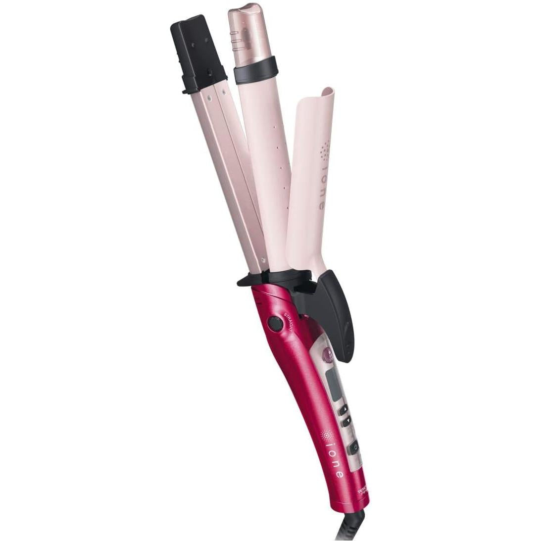 TESCOM Hair Iron 32mm Negative Ion 2WAYione Sparkle Pink IPW1832-P with Steam