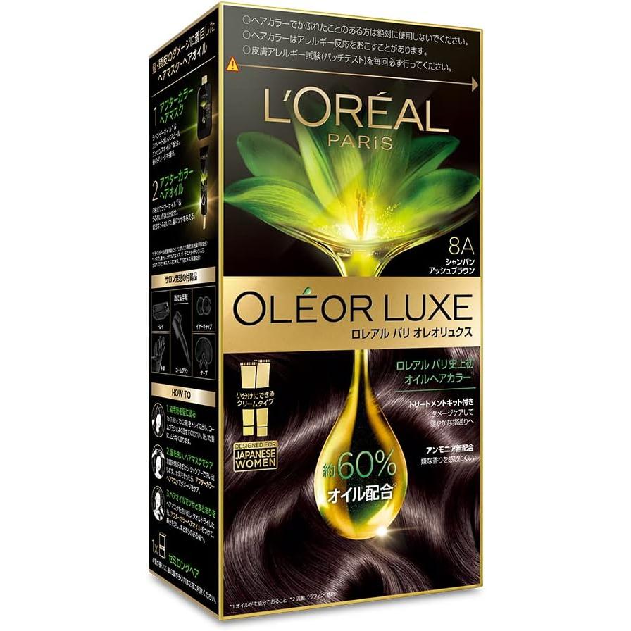 L'Oreal Paris Olelux Cream Natural Champagne Ash Brown 8A Quasi Drug