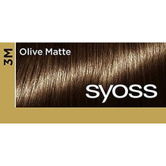 Syoss Oleo Cream, Hair Color, Salon Quality, Dye for White Hair, Bonus Item Included, 3M Matte Olive