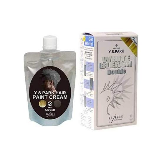 Y.S.PARK Hair Paint Cream Silver 200g   Y.S. Park White Bleach Double Set