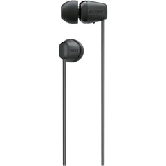 Sony WI-C100 BZ Wireless Earphones, Bluetooth Compatible, 25 Hour Stamina, IPX4 Splashproof, DSEE Included, Black, Small