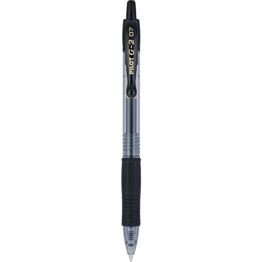 G2 Gel Roller Ball Pen, Retractable, Refillable, Black Ink, 0.7mm Fine, Dozen (並行輸入品)