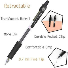 Shuttle Art Gel Ballpoint Pen Gel Pen Ink BLACK KNOCK TYPE 0.7mm 20pcs 28 Replacement Core 48 Pack Includes quick-drying clips notebook Illustration Graph Sketch FOR BUSINESS WRITING IMPLEMENT