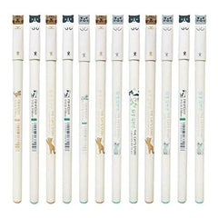 Sencoo 12 Pack Black Gel Ink Pen Cute Cat Pen 0.38mm Cute Student Gift School Prize Birthday Gift for Boys and Girls