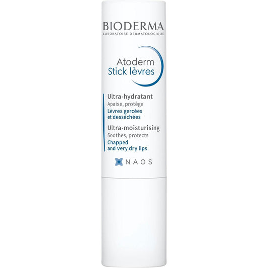 Genuine product Bioderma Atoderm Lipstick 4G Lip Balm For sensitive skin that repeatedly gets dry, No coloring, No ethyl alcohol added, No parabens added