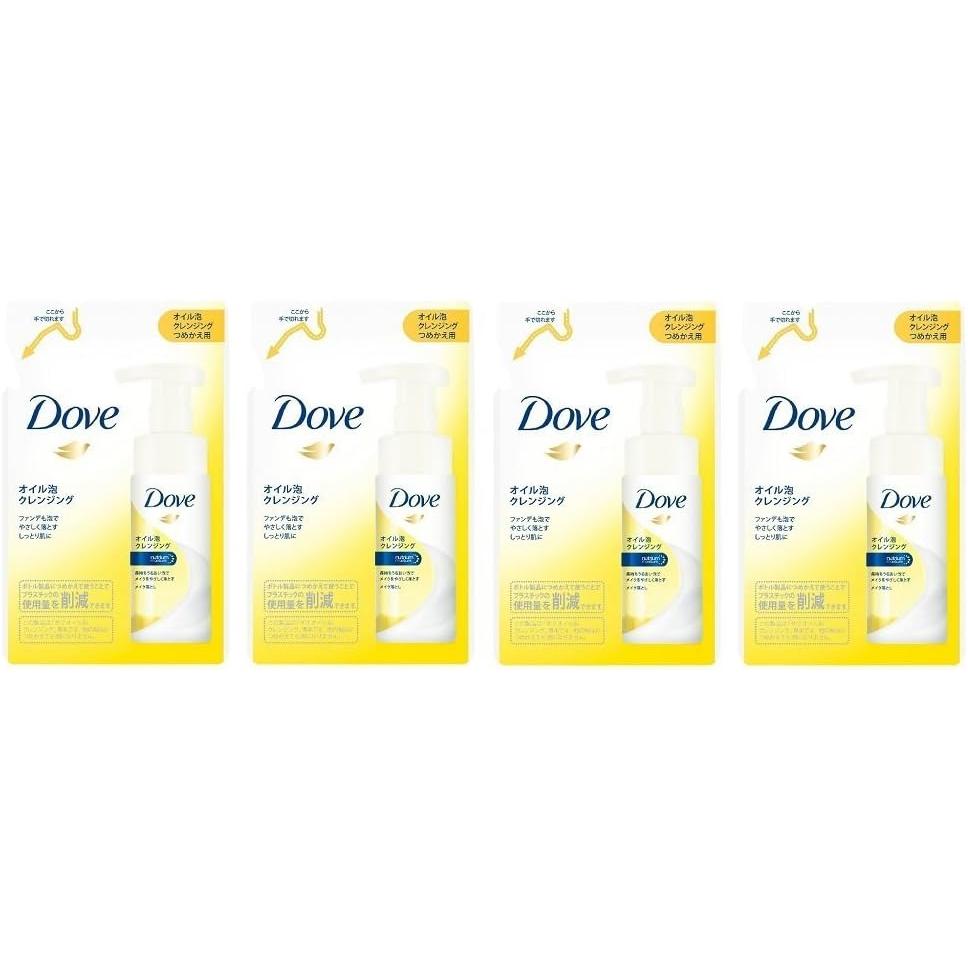 Dove Oil Foam Cleansing Refill, 4.1 fl oz (130 ml) x 4 Packs