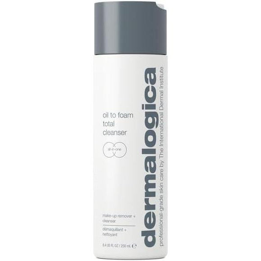 dermalogica Oil to Foam Total Cleanser, 8.5 fl oz (250 ml), Makeup Remover, Cleansing Oil, No Double Cleansing Required