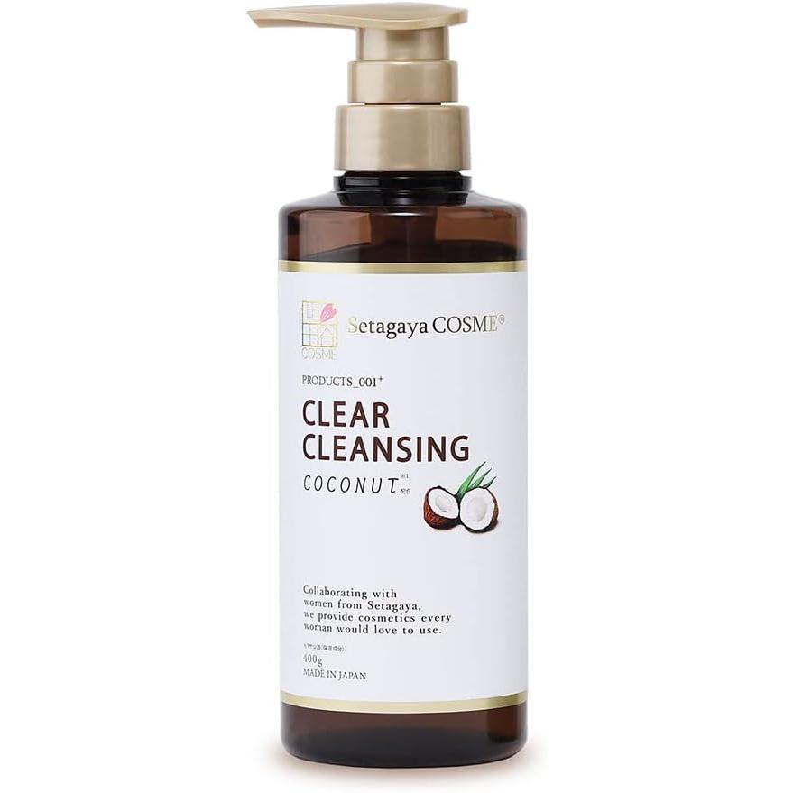 Setagaya Cosmetics Clear Cleansing Gel Coconut 1 Bottle, 14.1 oz (400 g) (Approx. 3 Months Worth), Skin Care, Additive-Free, Dry Care