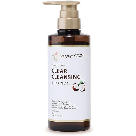 Setagaya Cosmetics Clear Cleansing Gel Coconut 1 Bottle, 14.1 oz (400 g) (Approx. 3 Months Worth), Skin Care, Additive-Free, Dry Care