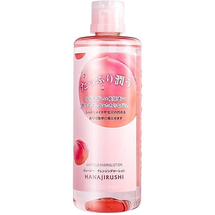 Hanajiru Cleansing Water, Peach Scent, 12.8 fl oz (380 ml), Water Cleansing W Face Wash Needed/Sensitive Skin/Point Makeup Wiping Off Makeup Remover, Eye Makeup Remover