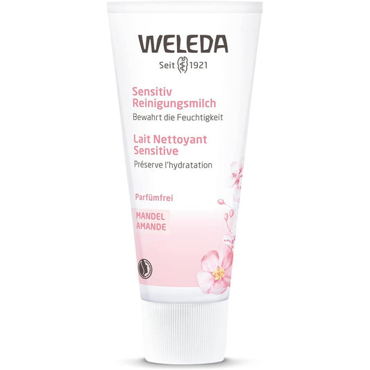 WELEDA Almond Cleansing Milk 75mL Milk Facial Cleanser/For Dry Sensitive Skin Unscented Single 75ml (x 1)