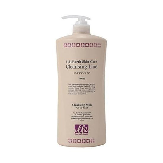 LLE Professional Cleansing Milk, 33.8 fl oz (1,000 ml), Large Capacity (Makeup Remover, Wiping Off and Rinsing Use), M